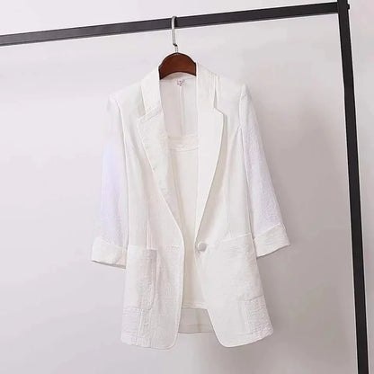 Women's Long Seleve Spring Autumn One Button Blazers