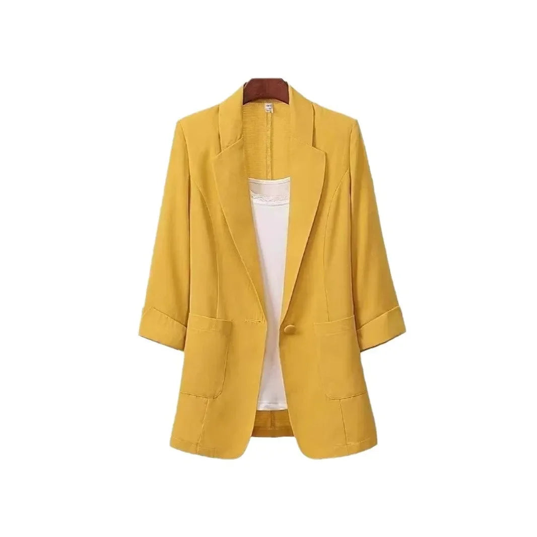 Women's Long Seleve Spring Autumn One Button Blazers