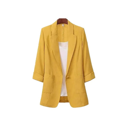 Women's Long Seleve Spring Autumn One Button Blazers
