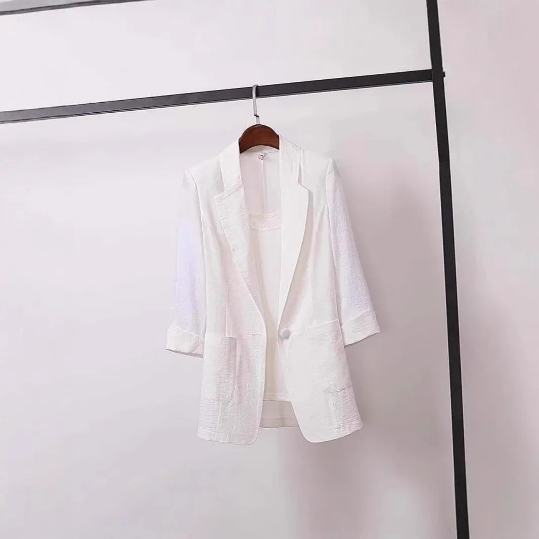 Women's Long Seleve Spring Autumn One Button Blazers