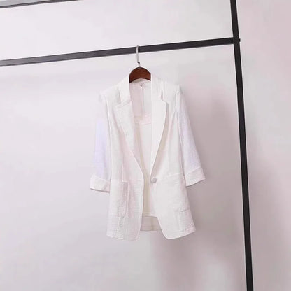 Women's Long Seleve Spring Autumn One Button Blazers