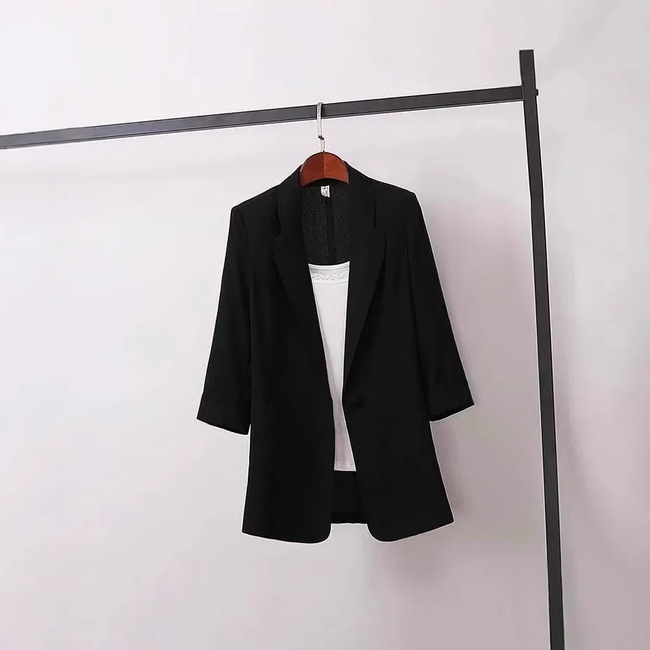 Women's Long Seleve Spring Autumn One Button Blazers