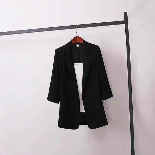 Women's Long Seleve Spring Autumn One Button Blazers
