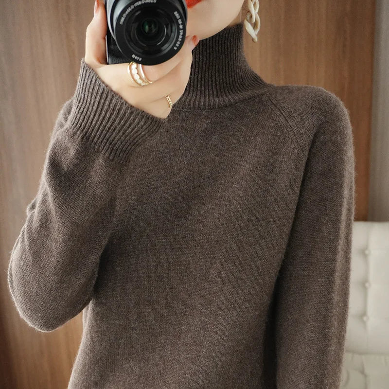Women's Long Sleeve Cashmere Crew Neck Sweater
