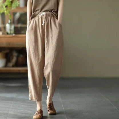 Women's Retro Loose Cotton Linen Harem Pants