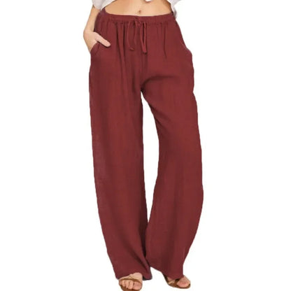 Women's Loose Cotton Linen Wide Leg Pants