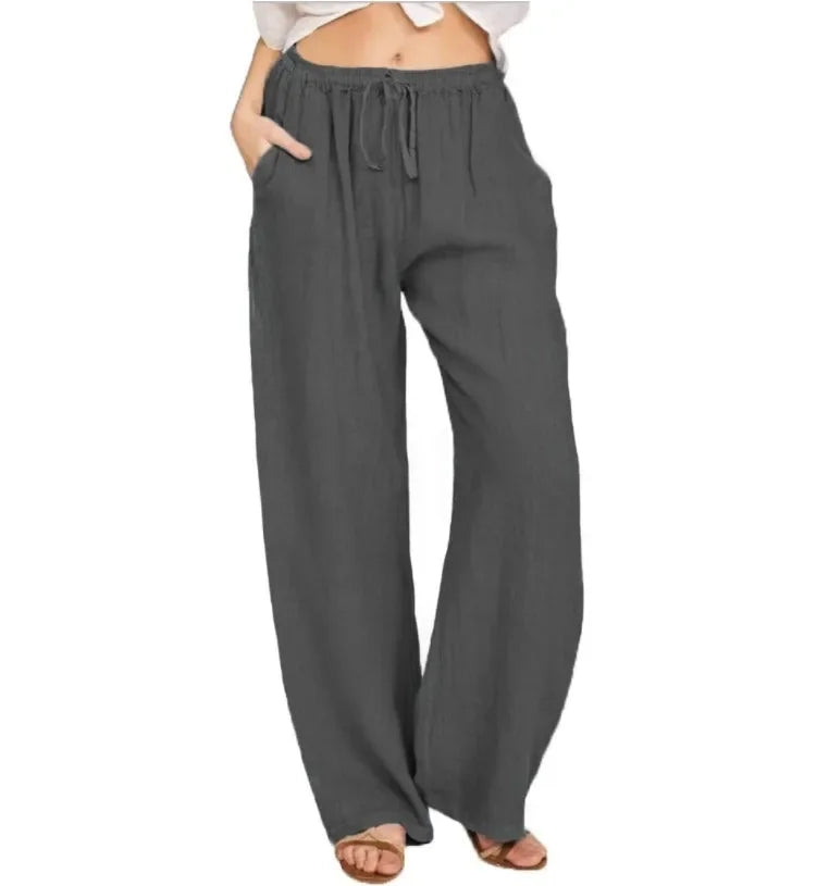 Women's Loose Cotton Linen Wide Leg Pants