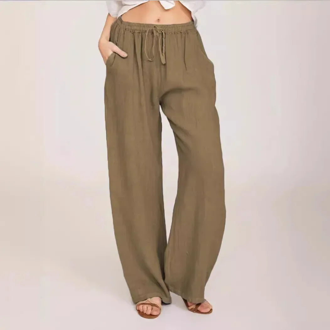 Women's Loose Cotton Linen Wide Leg Pants