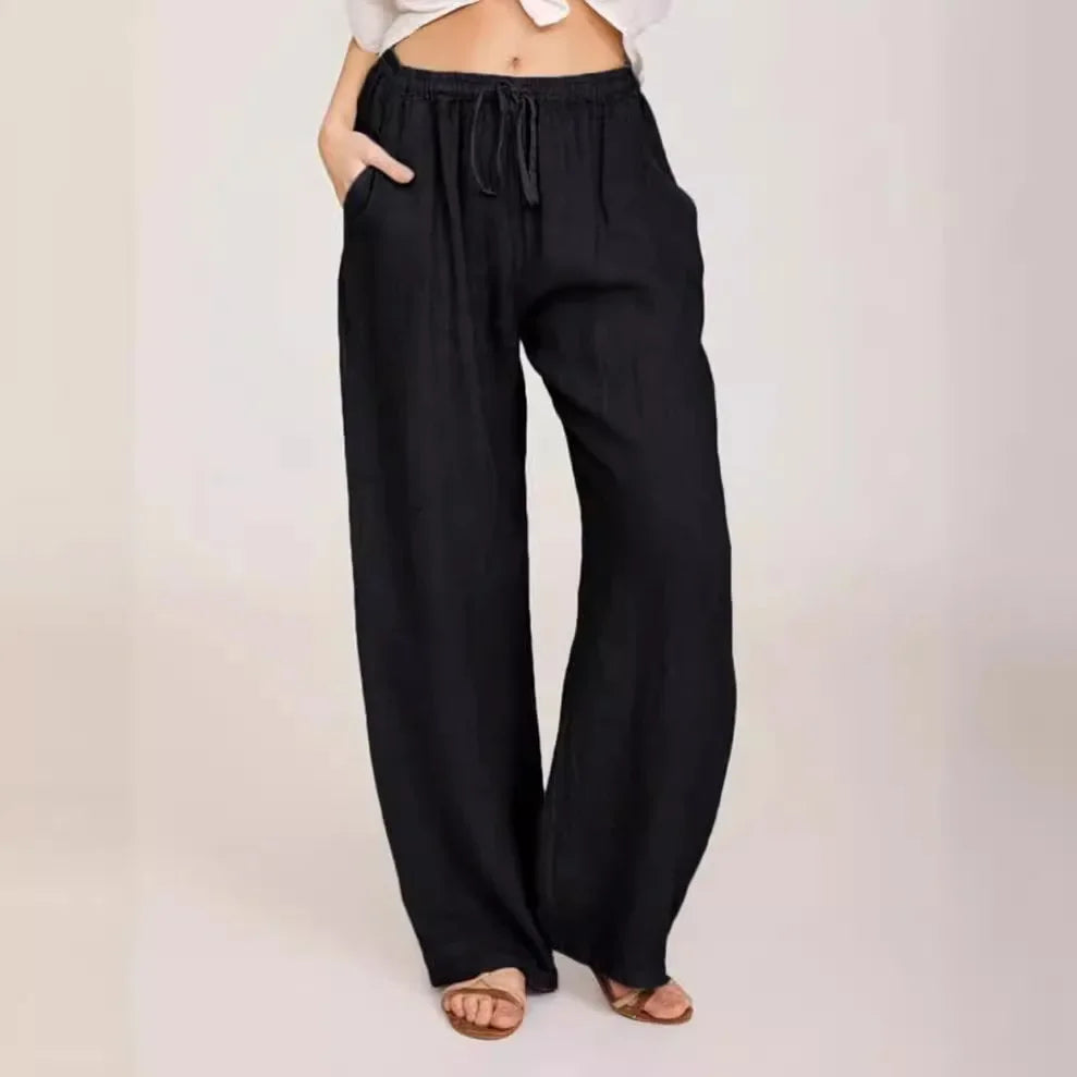 Women's Loose Cotton Linen Wide Leg Pants