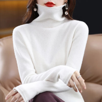 Women's Loose Fit Woolen Turtleneck Sweater