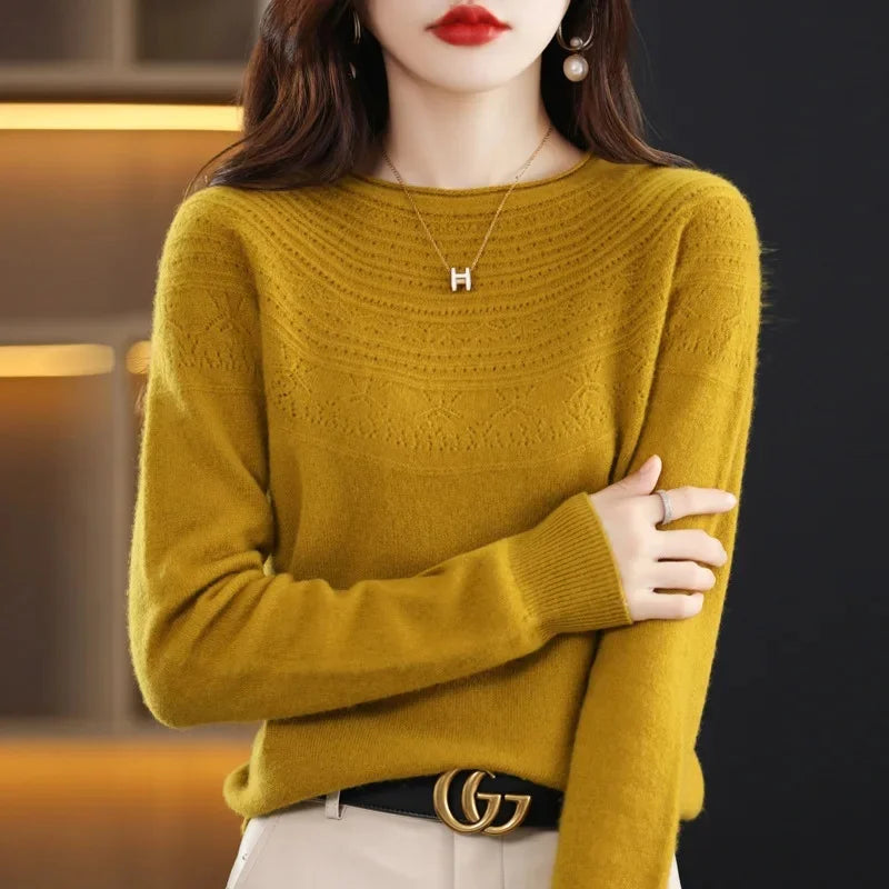 Women's Loose Knitted Woolen Roll Neck Sweater