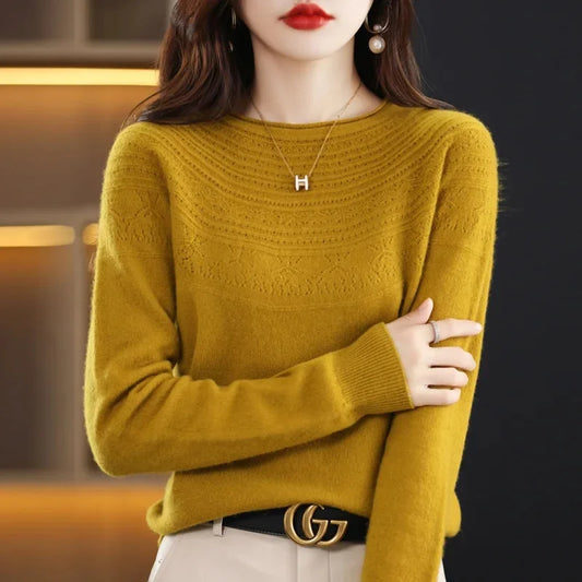 Women's Loose Knitted Woolen Roll Neck Sweater