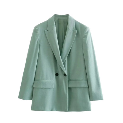 Women's Loose Long Sleeve Two Button Suit Jacket