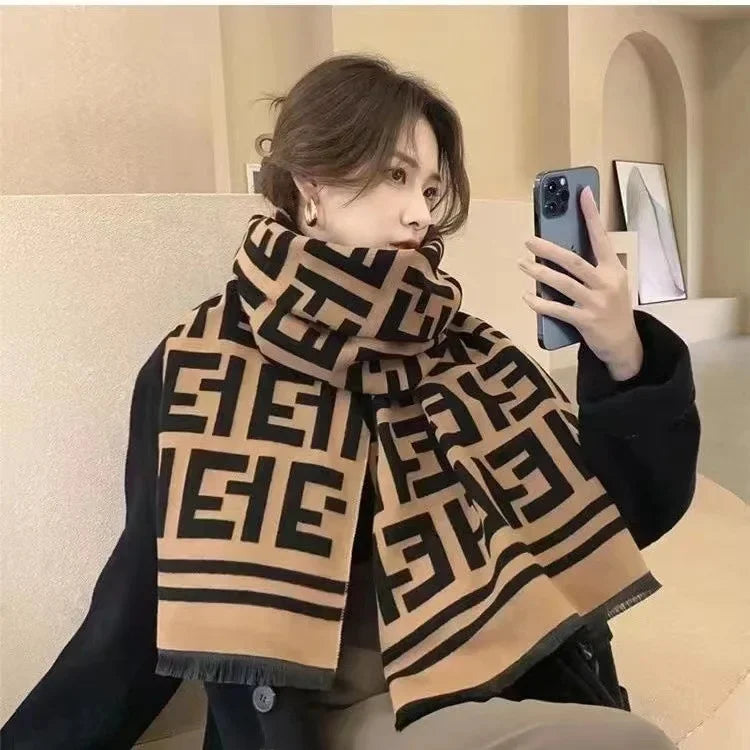 Women's Mid-Length Woolen Cashmere Shawl