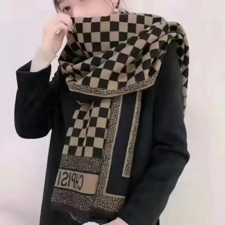 Women's Mid-Length Woolen Cashmere Shawl