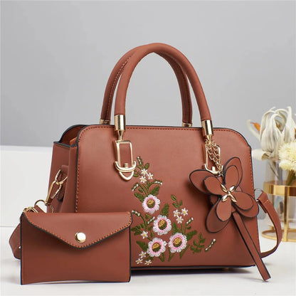 Women's Mini Zipper Floral Shoulder Bag