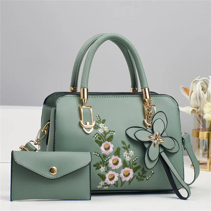 Women's Mini Zipper Floral Shoulder Bag