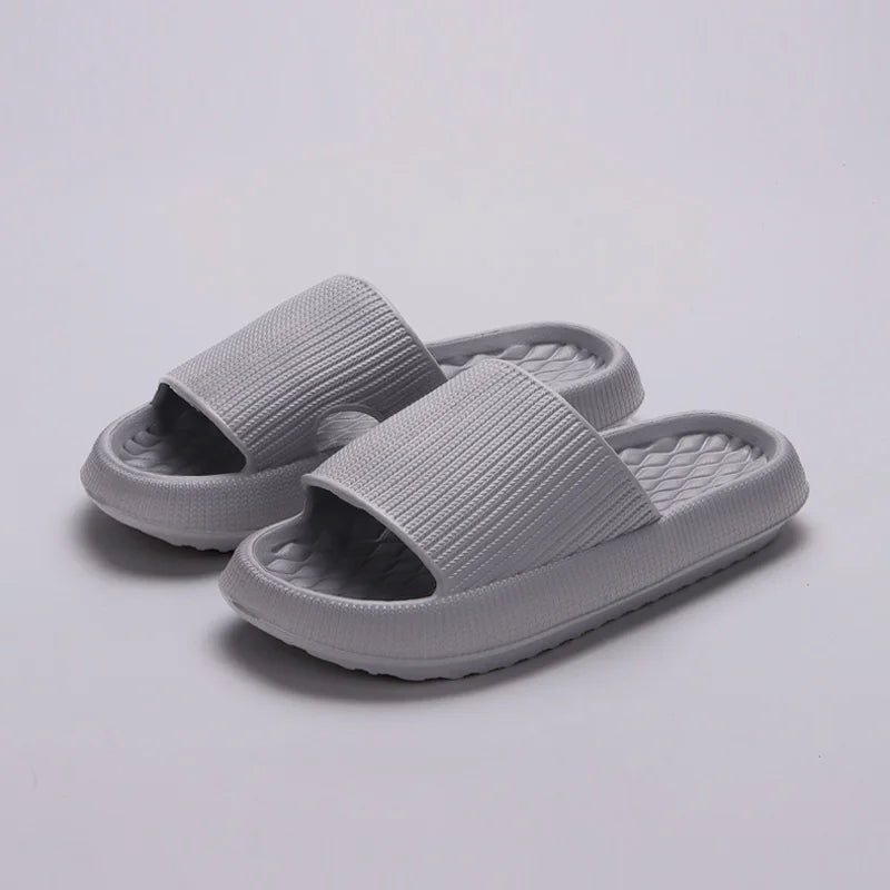 Women's Non Slip Bathroom Pillow Slide Slippers