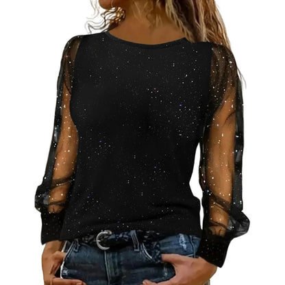 Women's O Neck Winter Lantern Sleeve Blouse