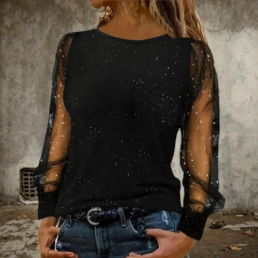 Women's O Neck Winter Lantern Sleeve Blouse