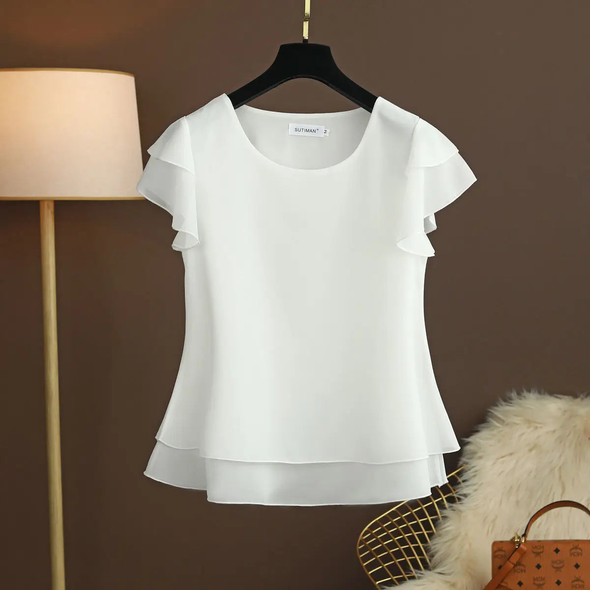 Women's Oversized Short Sleeve Loose Fit Blouse