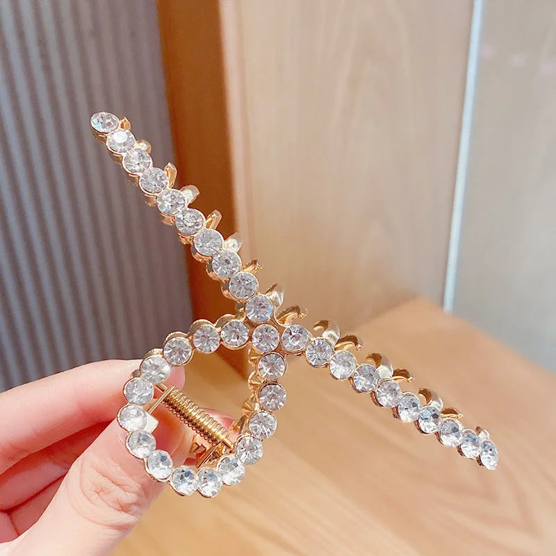 Women's Pearl Crystal Geometric Hair Clips