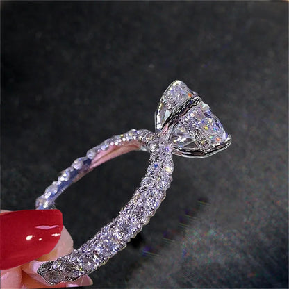 Women's Princess Round Stone CC Wedding Rings