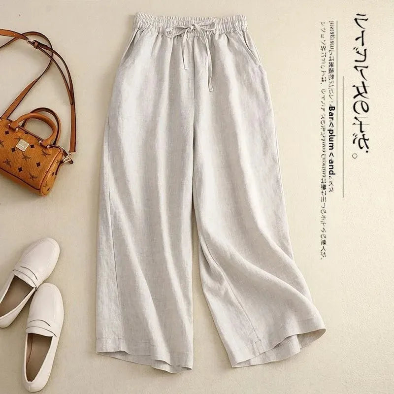 Women's Retro Cotton Linen Long Trousers