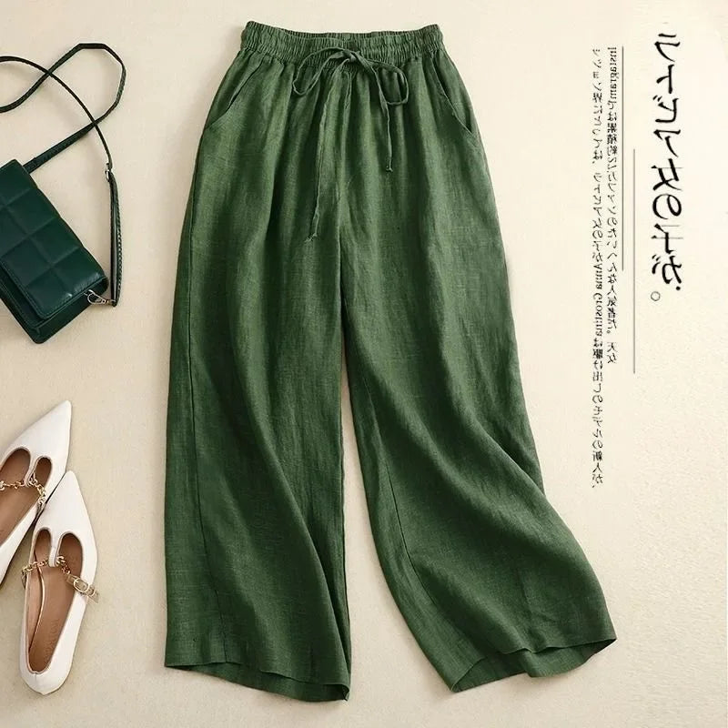 Women's Retro Cotton Linen Long Trousers