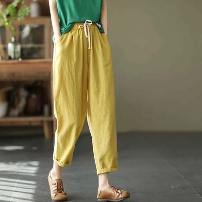 Women's Retro Loose Cotton Linen Harem Pants