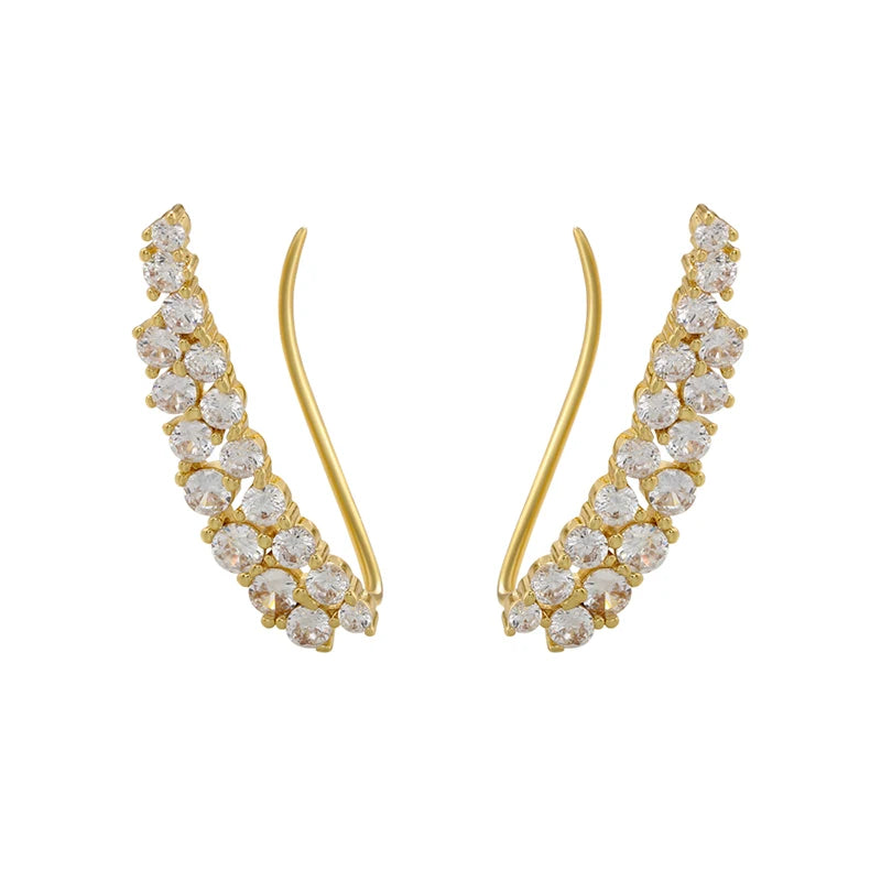 Women's Round Crystal Clip Earrings