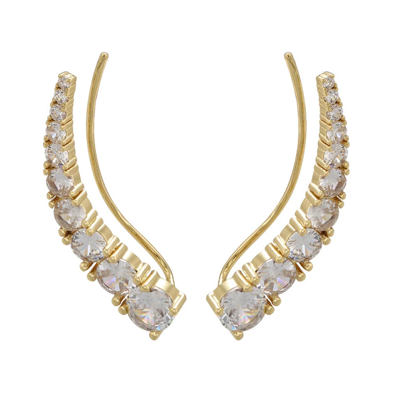 Women's Round Crystal Clip Earrings