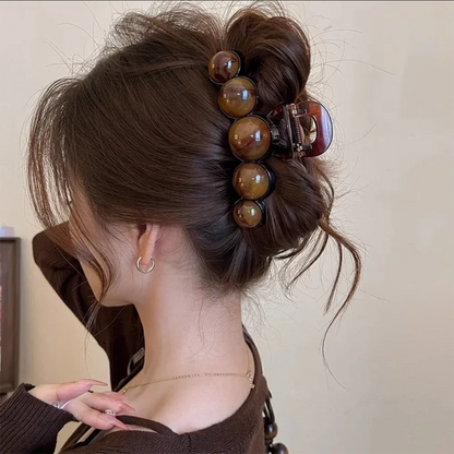 Women's Mini Round Pearl Hair Claw Clips