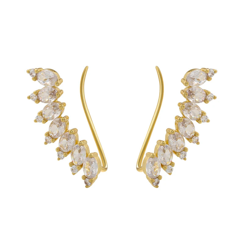 Women's Round Crystal Clip Earrings