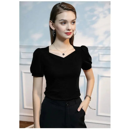 Women's Short Sleeve V Neck Cotton T Shirt