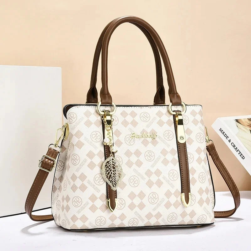 Women's Single Shoulder Square Leather Handbag