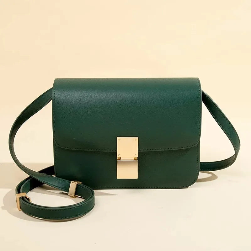 Women's Solid Color Genuine Leather Shoulder Bags