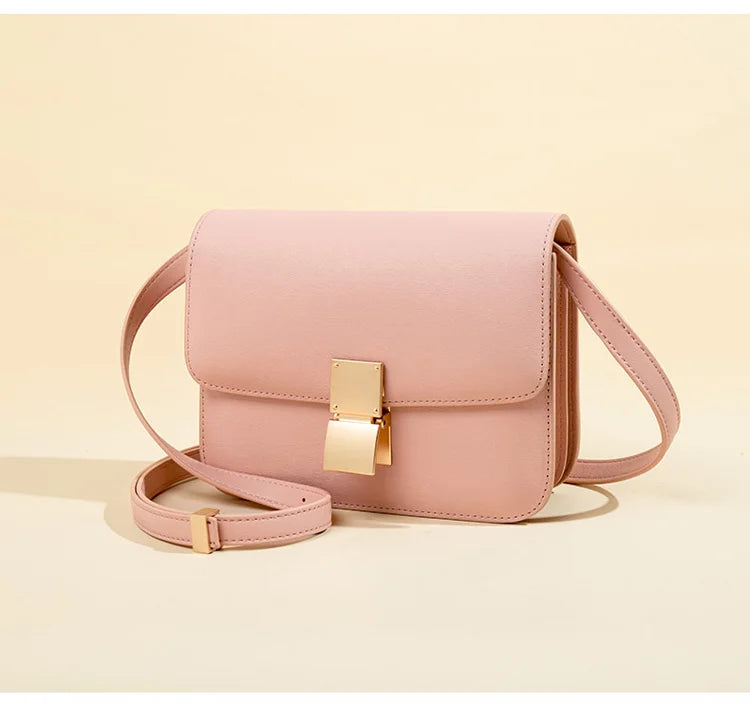 Women's Solid Color Genuine Leather Shoulder Bags