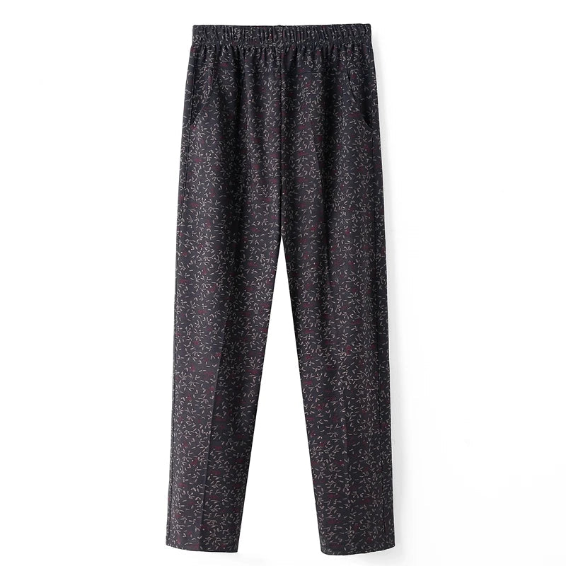 Women's Straight Oversize High Waisted Printed Pants