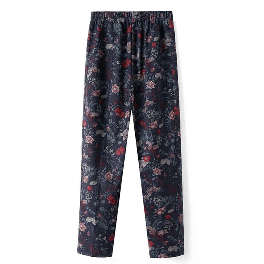 Women's Straight Oversize High Waisted Printed Pants