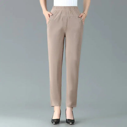 Women's Summer Ankle-Length Elastic Waist Pants