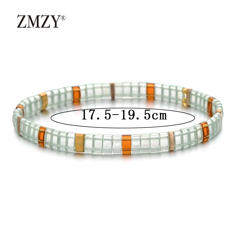 Women's Tila Beads Elastic Geometric Bracelet