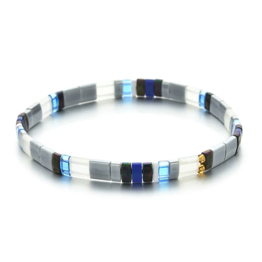 Women's Tila Beads Elastic Geometric Bracelet