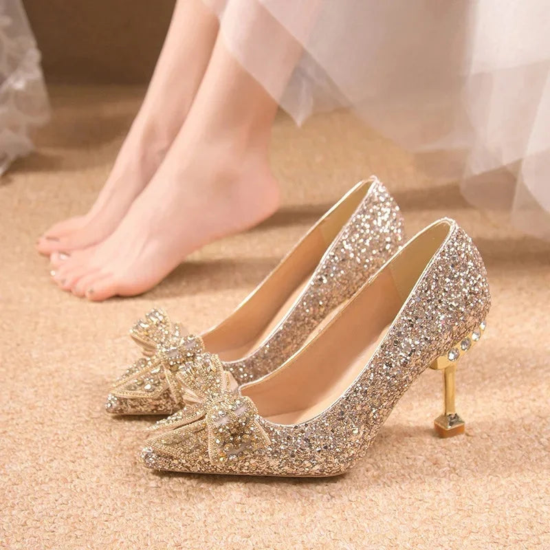Women's Toe High Heel Beads Shoes