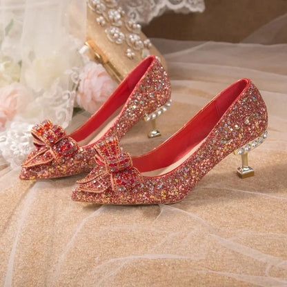 Women's Toe High Heel Beads Shoes