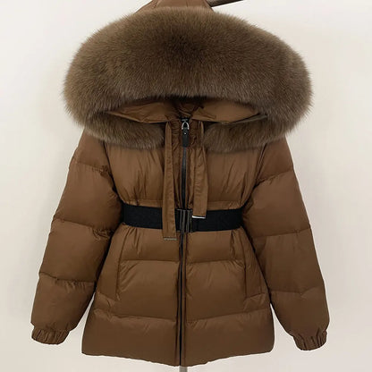 Women's Waterproof Fox Fur Hoode Parka