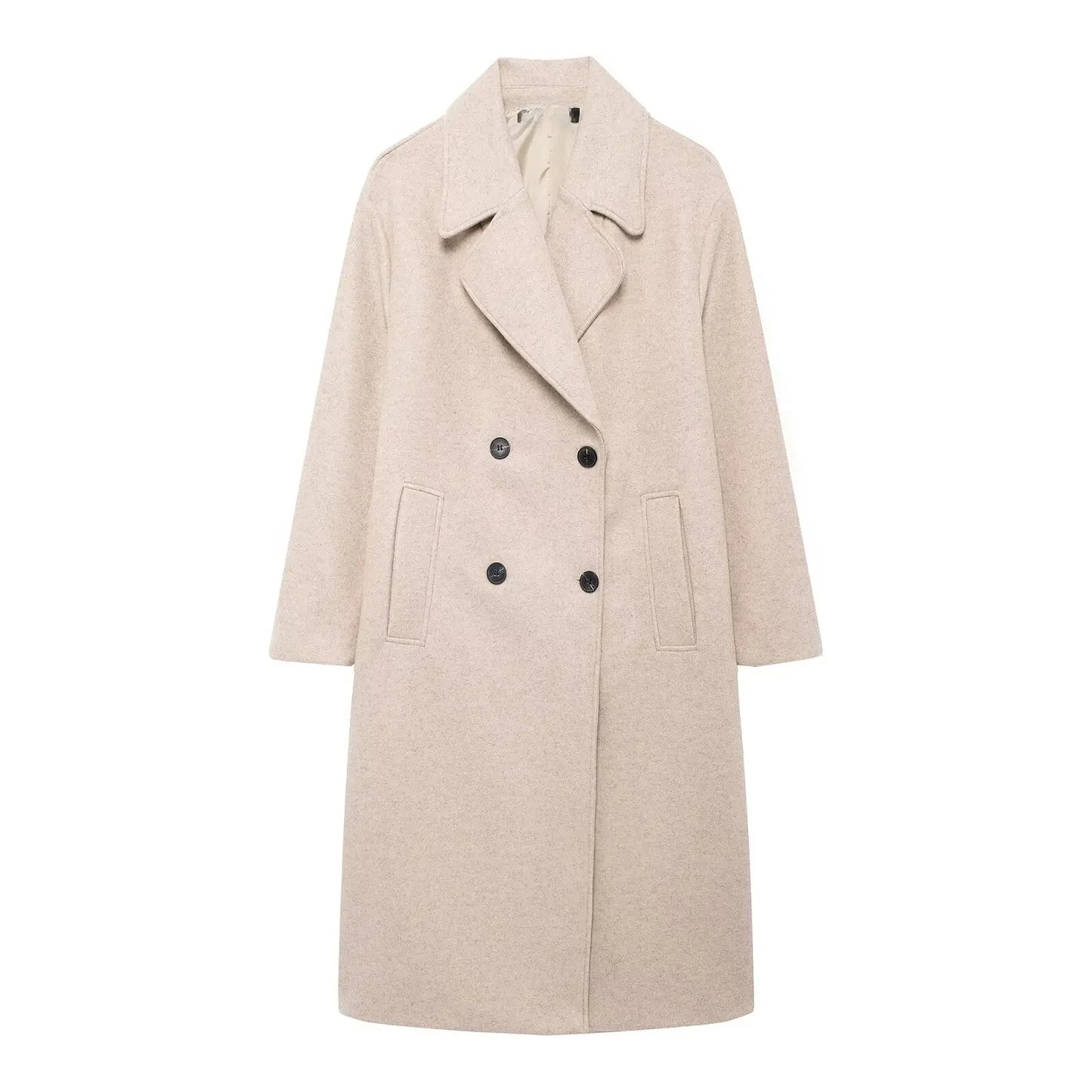 Women's Windproof Loose Long Woolen Coat
