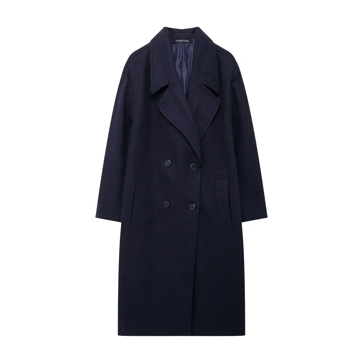 Women's Windproof Loose Long Woolen Coat