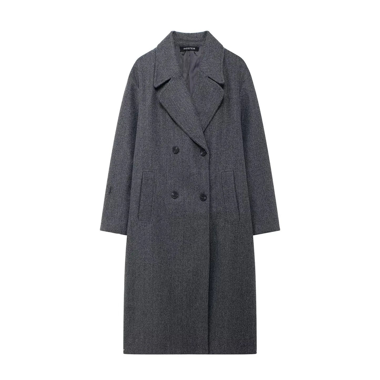 Women's Windproof Loose Long Woolen Coat