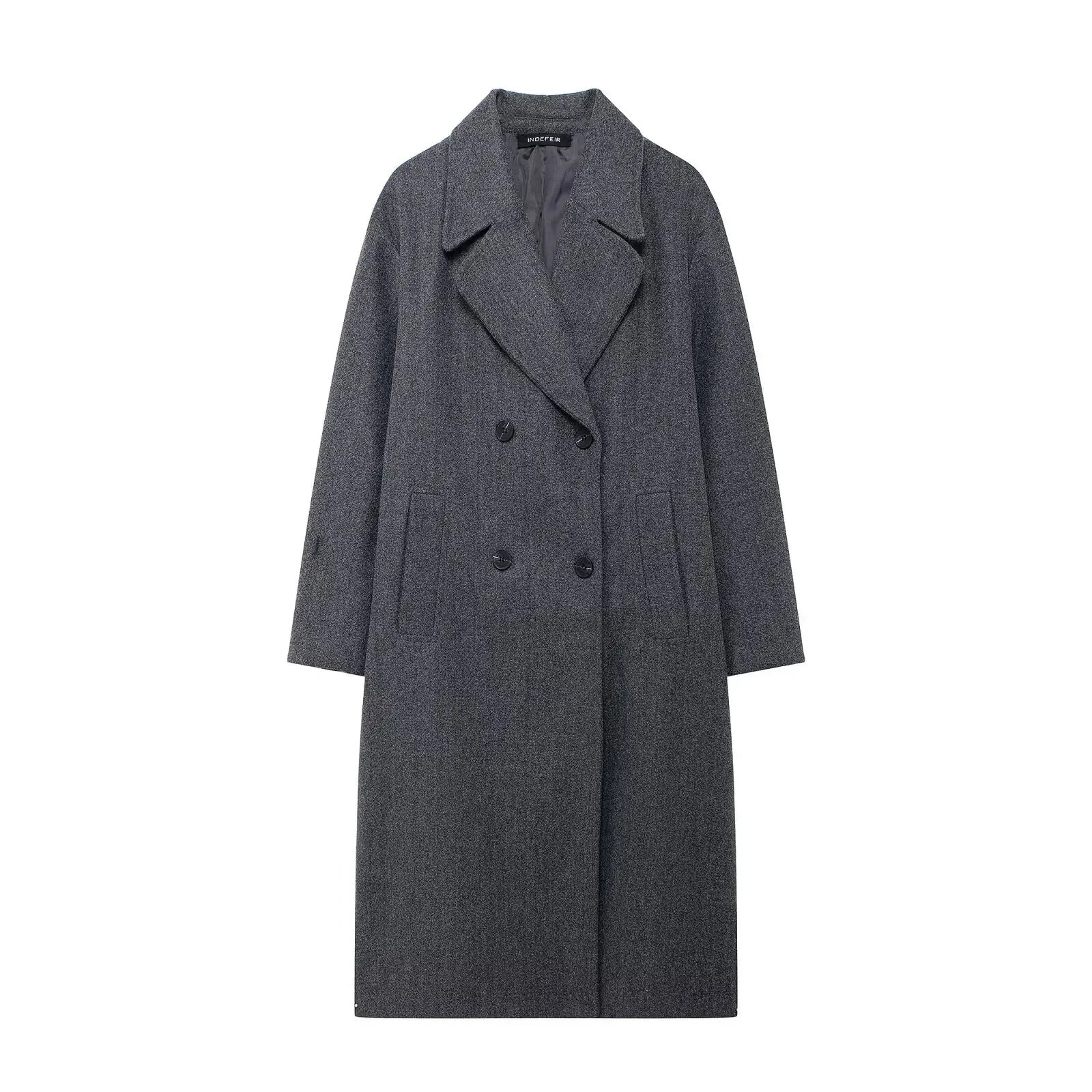 Women's Windproof Loose Long Woolen Coat